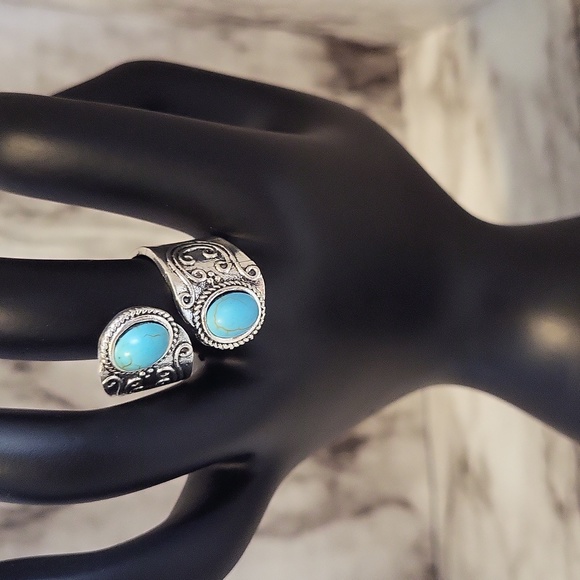 Vintage Bohemian Open Adjustable Ring Inlaid Gemstone For Women Fine Jewelry - Picture 8 of 16